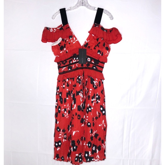 Haute Rogue Cold Shoulder Floral Midi Dress NWT - Picture 2 of 10